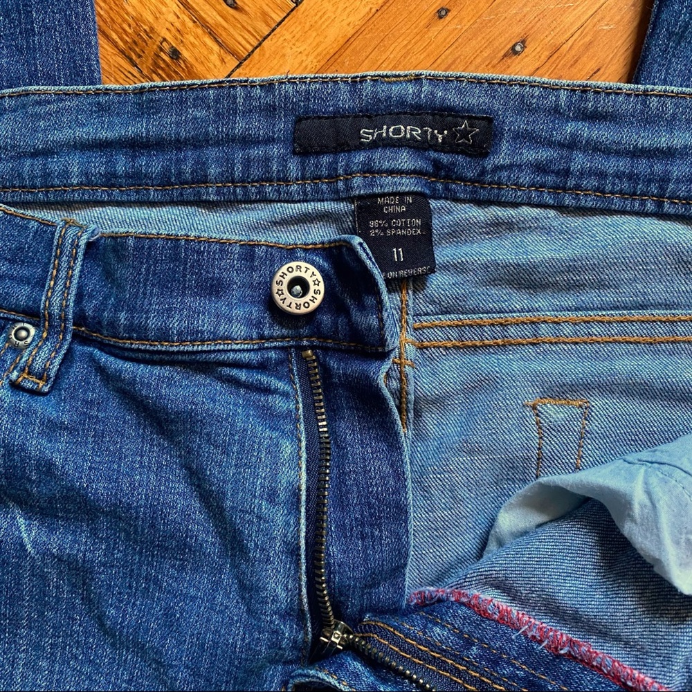 Shorty Bootcut Jeans w/ Embellished Rainbow Pocket - Picture 3 of 3